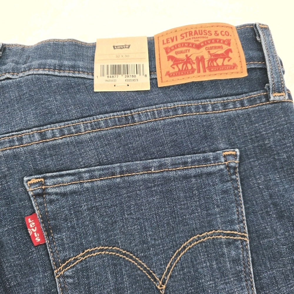 Levi 314 Shaping Straight Mid Rise Blue Denim Jeans 32x30 Women's